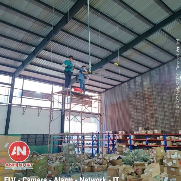 Lắp đặt quạt công nghiệp cho Kho hàng Kim Hằng